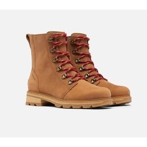 Sorel Lennox Lace Waterproof Leather Boots Tan Women's Size 9.5 Outdoor Utility